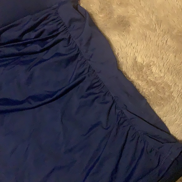 Navy Blue Ruched Tankini - Picture 4 of 10